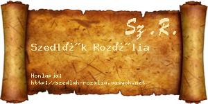 Szedlák Rozália névjegykártya