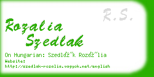 rozalia szedlak business card